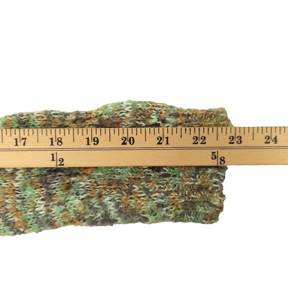 Gimmicks By BKE Pullover Sweater Womens Size L Open Knit Lace Hem Trim Green Tan - Picture 5 of 15